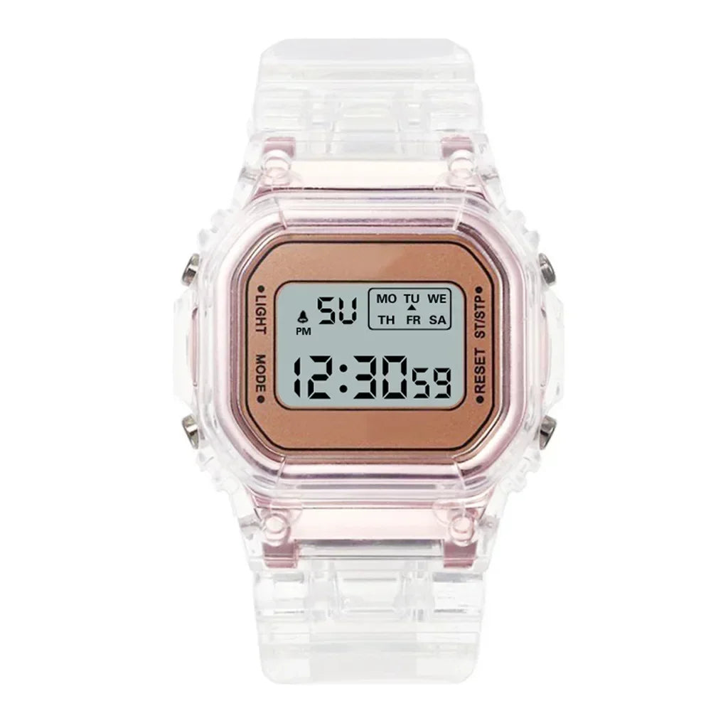 INS Electronic Watch Female Students Waterproof LED Watch Network Red Sports Transparent Small Square Watches for Women Relogio