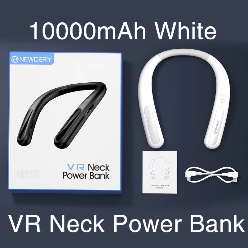 NEWDERY 10000mAh Hanging Neck Power Bank for Meta Quest 3S / 3/2 / Pro, Pico 4/4 Pro, HTC Vive, PSVR 2 Fast Charger Battery Pack