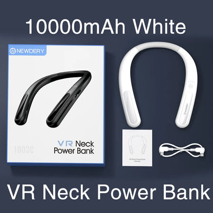 NEWDERY 10000mAh Hanging Neck Power Bank for Meta Quest 3S / 3/2 / Pro, Pico 4/4 Pro, HTC Vive, PSVR 2 Fast Charger Battery Pack