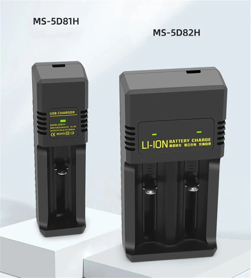 1/2 Slots 18650 Charger 3.7V-4.2V Rechargeable Li-ion Battery Charger Lithium Batteries Charging Adapter For 18650 26650 14500