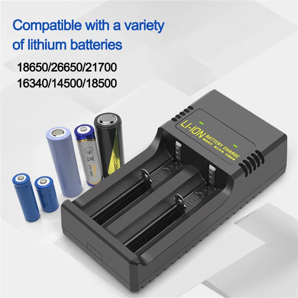 1/2 Slots 18650 Charger 3.7V-4.2V Rechargeable Li-ion Battery Charger Lithium Batteries Charging Adapter For 18650 26650 14500
