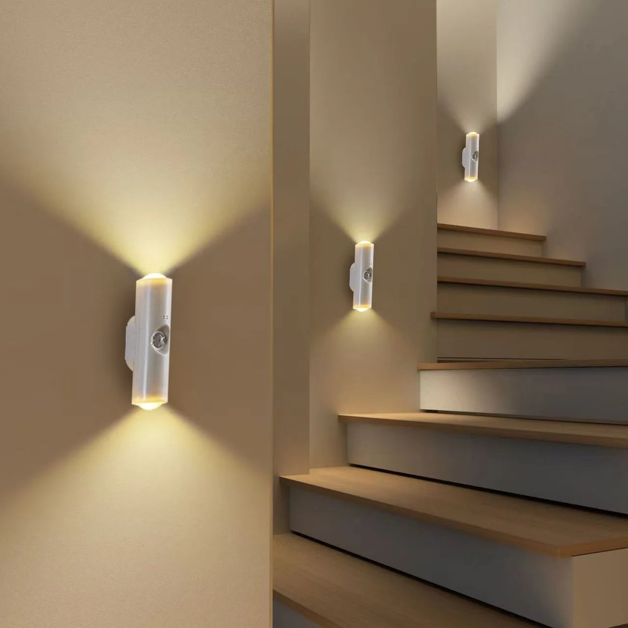 Smart RGB Gradient Night Light Magnetic Motion Sensor Rechargeable Wall Lamp for Bedroom Bathroom Closet Garden Home Decor
