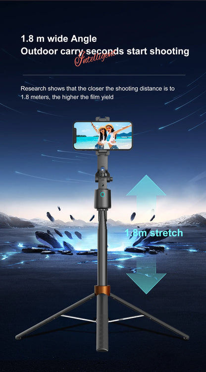 180cm/71in Tall Foldable Tripod, Auto Face Tracking Gimbal Bluetooth Remote Control Selfie Stick, Mobile Phone Bracket for Video