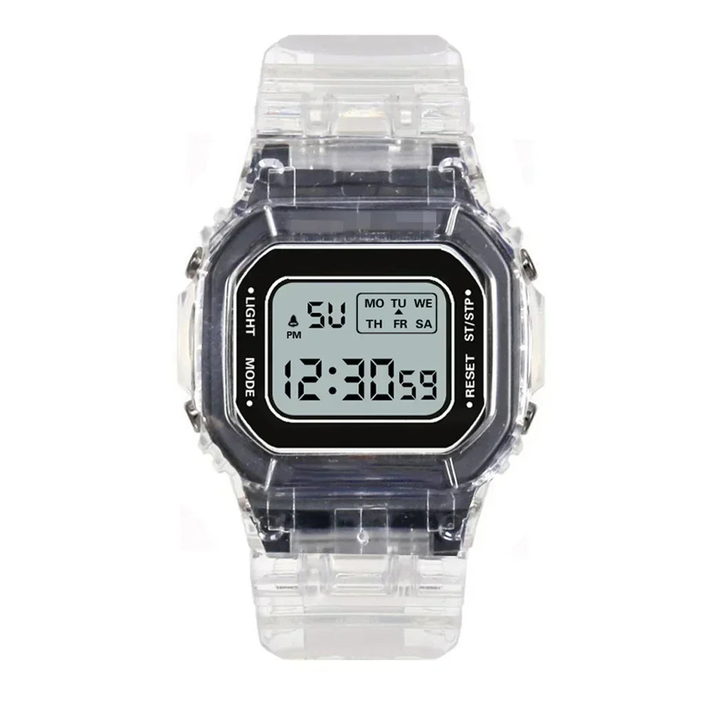 INS Electronic Watch Female Students Waterproof LED Watch Network Red Sports Transparent Small Square Watches for Women Relogio