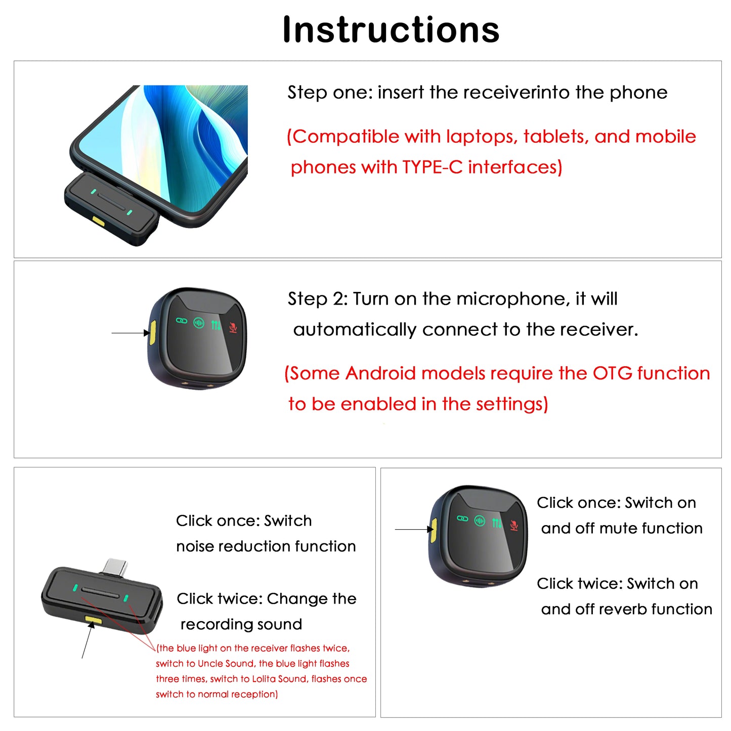 Mini wireless lavalier microphone,with charging case,long battery life, latest noise reduction technology