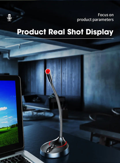 Mini Microphone PC Mic 3.5mm AUX Wired Microphones for PC Computer Laptop Notebook Loud Speaker