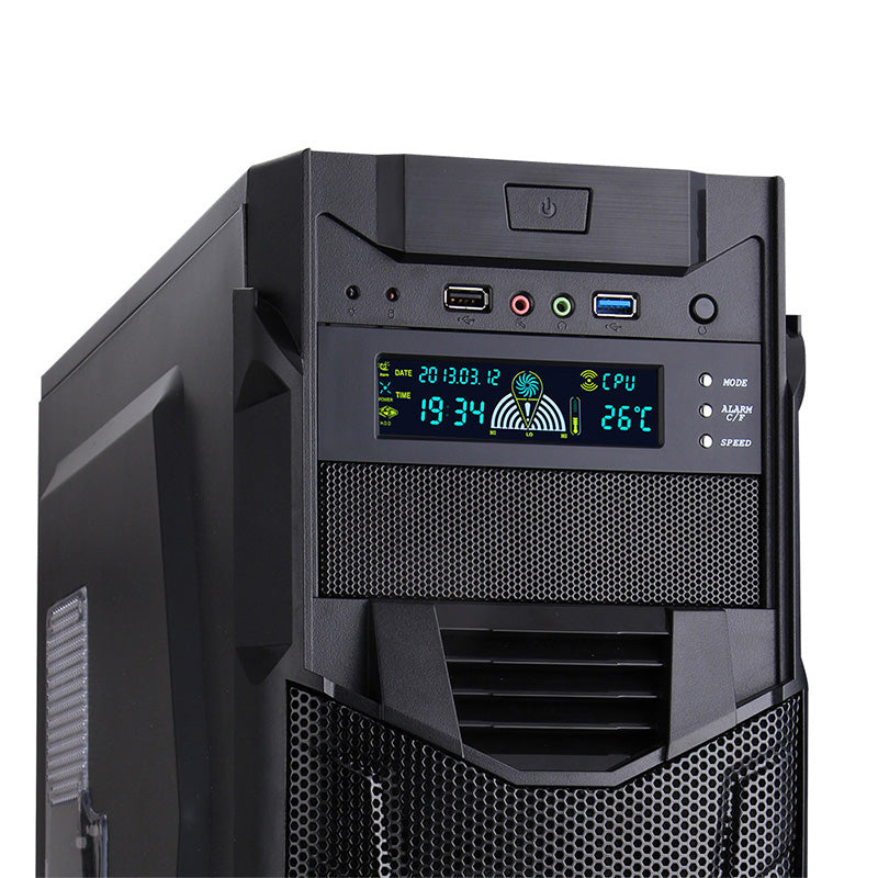 5.25 Inch 12V PC Computer Fan Controller 3 Fan Speed Controller Temperature Sensor LCD Digital Display Front Panel For PC