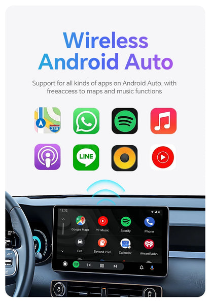 NEW Wireless Mini Box 2in1 CarPlay Android Auto Wireless Mini Box Adapter Smart Plug And Play Dongle Bluetooth WiFi Fast Connect