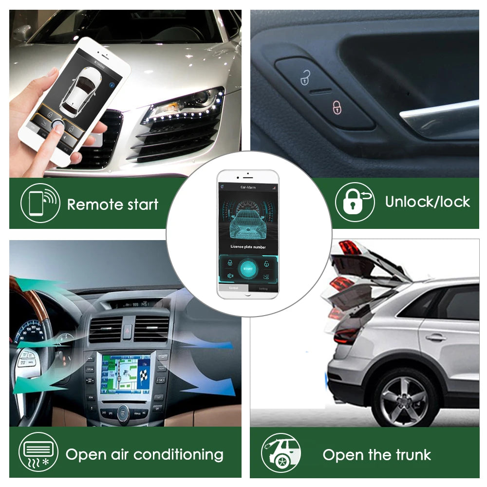 The original car comes with a one-click start system upgrade APP remote start function Central lock induction anti-theft system