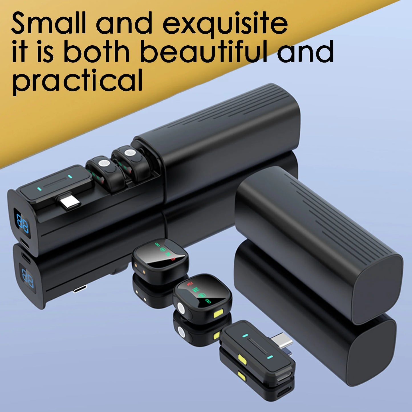 Mini wireless lavalier microphone,with charging case,long battery life, latest noise reduction technology
