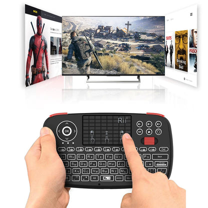 Rii i4 Mini Bluetooth Wireless Keyboard With Touchpad 2.4GHz Backlit Mouse Remote Control For Windows Android TV Box Smart TV