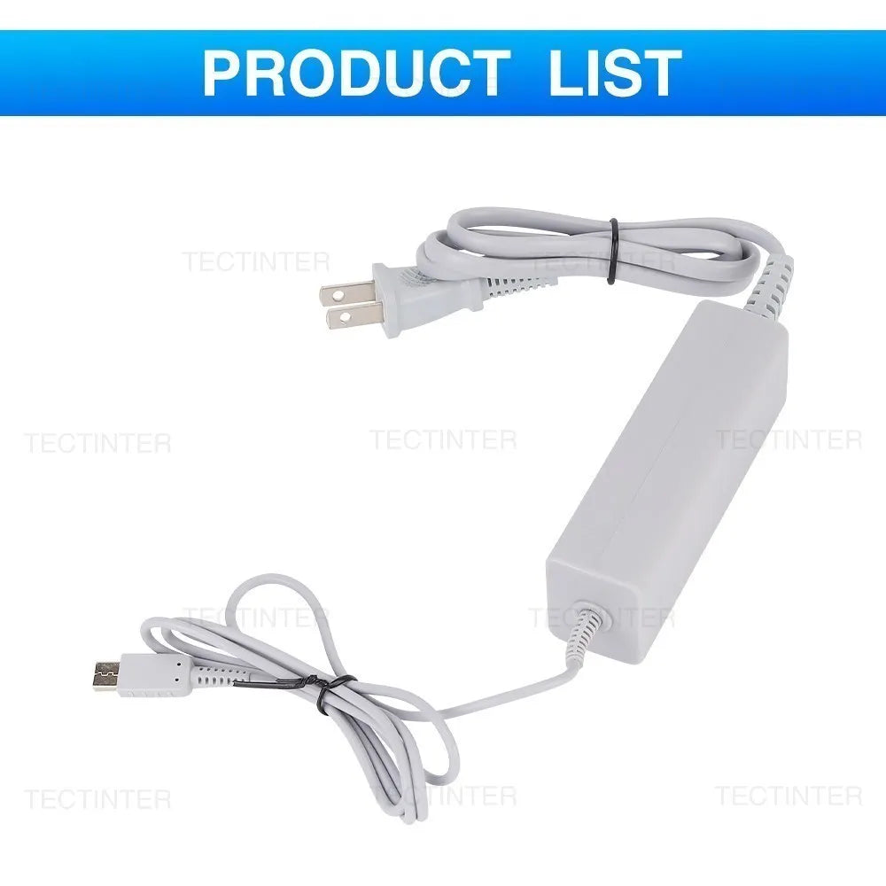AC Charger Adapter for Nintendo Wii U Gamepad Charging Cable Controller Joystick EU Plug Home Wall Power Supply for WiiU Pad