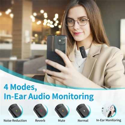 ELECT-Clip On Phone Microphone Mini Wireless Lapel Lavalier Microphone Noise-Canceling USB C Microphone