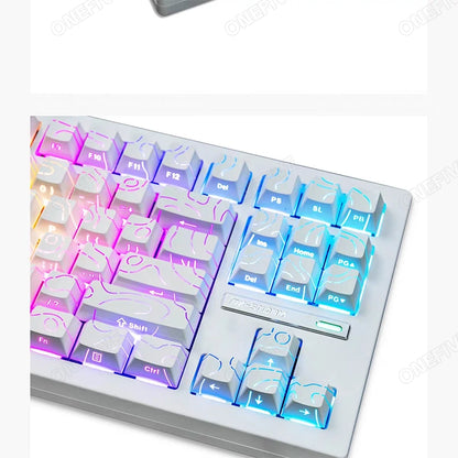 Contour 4.0 Side Engraved Keycap PBT Translucent 97/130 Key Mechanical Keyboard Key Cap White For Magnetic Switch F75 GMK87
