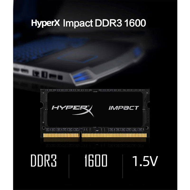 HyperX 1/2pcs Laptop Ram DDR3 DDR3L 8GB 4GB 1333Mhz 1600Mhz 1866Mhz SODIMM PC3-10600 12800 14900 Notebook Ram DDR3 Dual Channel