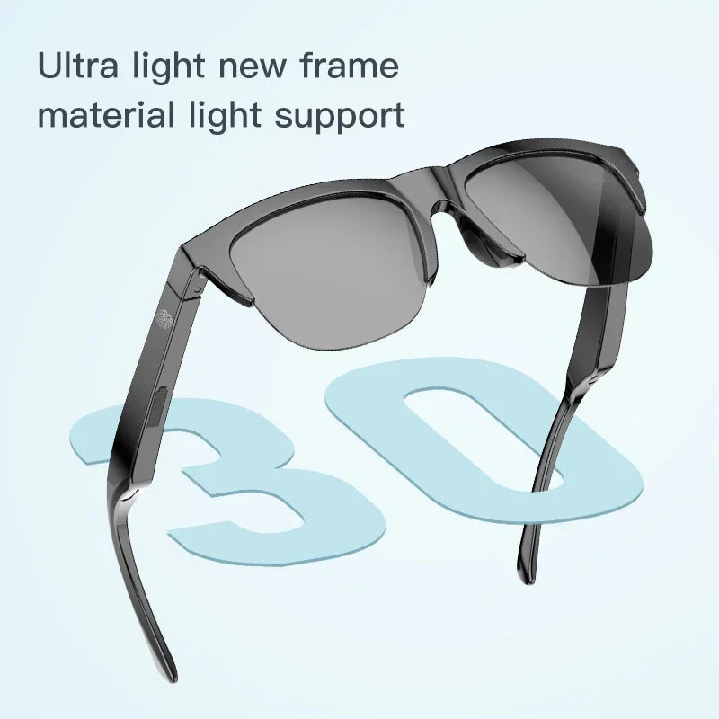 New Smart Bluetooth V5.3 Sunglasses Glasses Call Outdoor Sports Headphones HIFI Black Technology Anti-touch UV For Men And Women