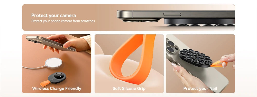 Joyroom Upgraded Magnetic Suction Cup Phone Mount Mirror Shower Silicone Suction Phone Case Grip Holder For iPhone JR-ZS393-S