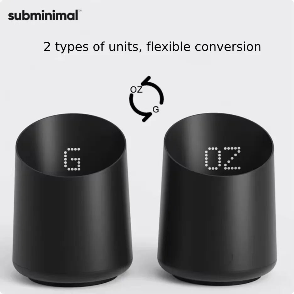 New subminimal Electronic Coffee Weighing Cup, Espresso Scale, Pour-over Electronic Scale, Bean Cup, Waterproof Electronic Scale