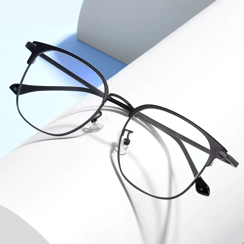 Classic Semi Rimless Anti Blue Light Blocking Glasses Metal Frame Men Square Ray Filter Eyeglasses Frames Computer Women Goggles
