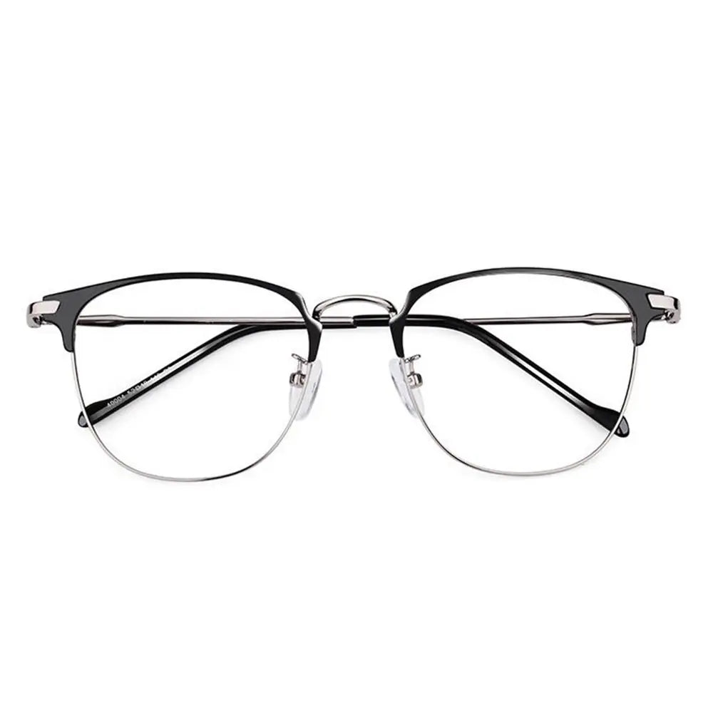 Classic Semi Rimless Anti Blue Light Blocking Glasses Metal Frame Men Square Ray Filter Eyeglasses Frames Computer Women Goggles
