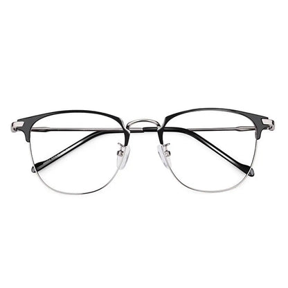 Classic Semi Rimless Anti Blue Light Blocking Glasses Metal Frame Men Square Ray Filter Eyeglasses Frames Computer Women Goggles
