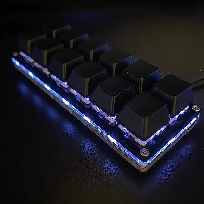 12 Keys Mini Mechanical Gaming Keyboard One Handed Keypad USB-C Wired OSU Keypad Programmable and Hot Swappable Keyboard
