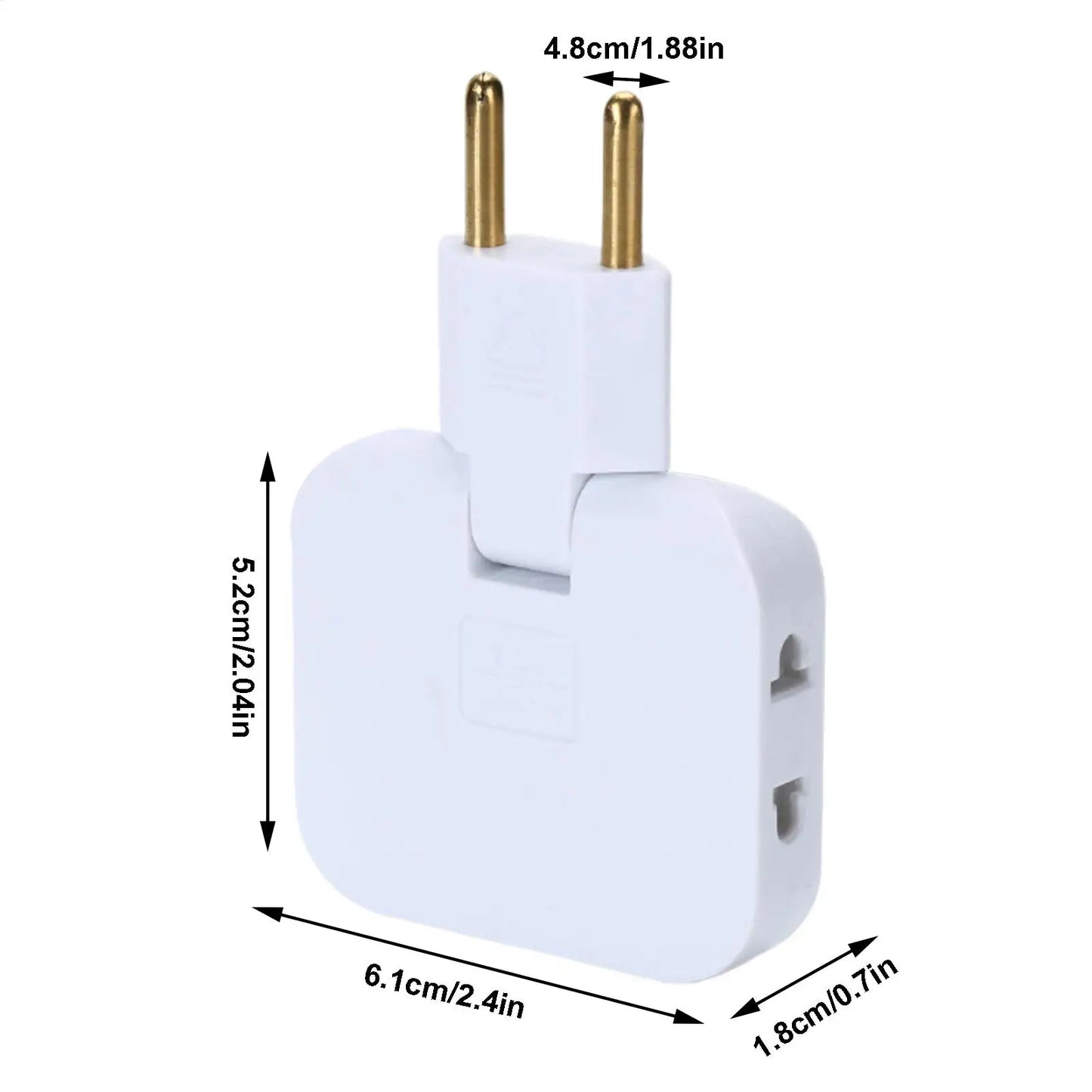 3 Way Outlet Adapters Multiple Outlet Splitter 2500W Multifunctional Space Saving Portable 180 Degree Rotating Tip Flat