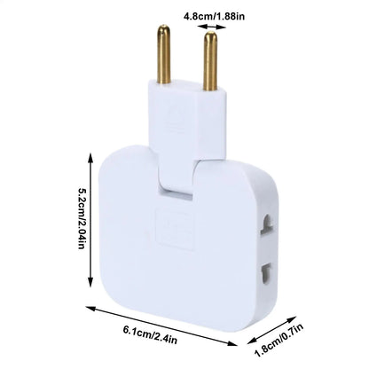 3 Way Outlet Adapters Multiple Outlet Splitter 2500W Multifunctional Space Saving Portable 180 Degree Rotating Tip Flat