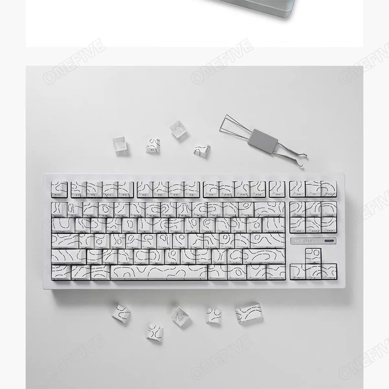 Contour 4.0 Side Engraved Keycap PBT Translucent 97/130 Key Mechanical Keyboard Key Cap White For Magnetic Switch F75 GMK87