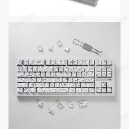 Contour 4.0 Side Engraved Keycap PBT Translucent 97/130 Key Mechanical Keyboard Key Cap White For Magnetic Switch F75 GMK87