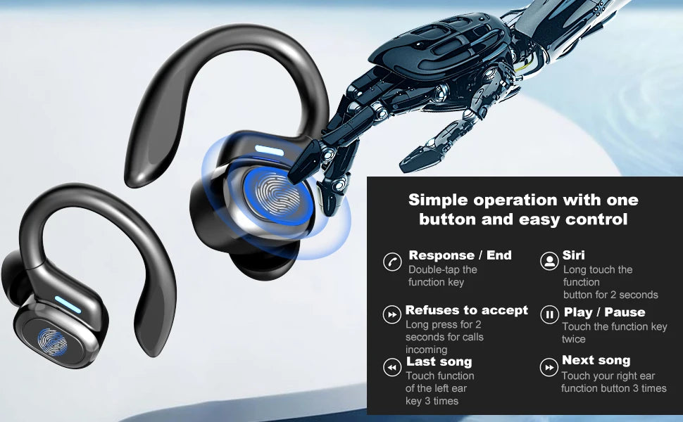 Sports Wireless Earphones BT over Ear Buds with Earhooks Sports Earphones Running in-Ear Headphones vv2
