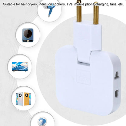 3 Way Outlet Adapters Multiple Outlet Splitter 2500W Multifunctional Space Saving Portable 180 Degree Rotating Tip Flat