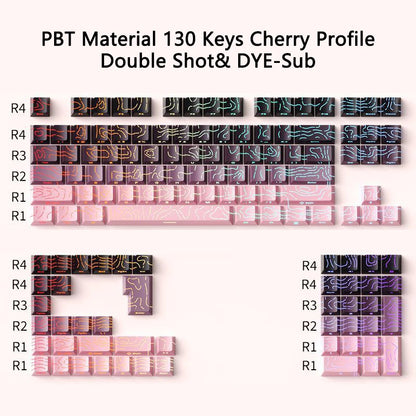 Contour 4.0 Side Engraved Keycap PBT Translucent 97/130 Key Mechanical Keyboard Key Cap White For Magnetic Switch F75 GMK87