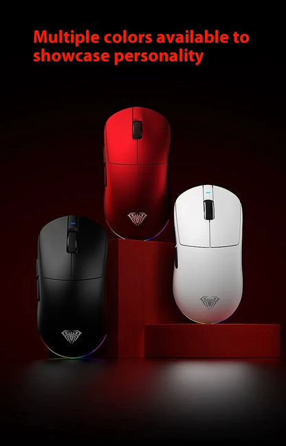 Aula V9 Ultra Wireless Gaming Mouse Custom Esports Design Dual 8K 3 Mode PAW3950 Sensor 55g Lightweight Ergonomic Accessory