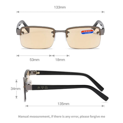 Fashion Half-frame Reading Glasses  for Men and Women Square Frame Presbyopia Glasses +1.0 To +4.0