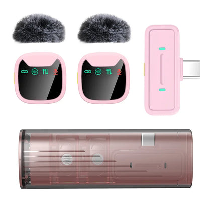Mini wireless lavalier microphone,with charging case,long battery life, latest noise reduction technology