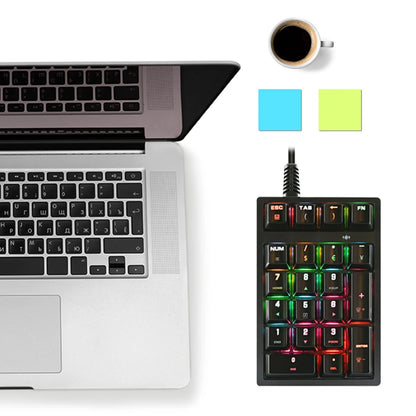 21 Key Digital Keyboard Wired Ergonomic RGB Backlit Mechanical Keyboard Keycaps Sensitive for Desktop Laptop for Office Business