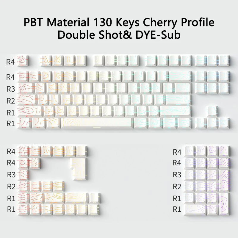 Contour 4.0 Side Engraved Keycap PBT Translucent 97/130 Key Mechanical Keyboard Key Cap White For Magnetic Switch F75 GMK87