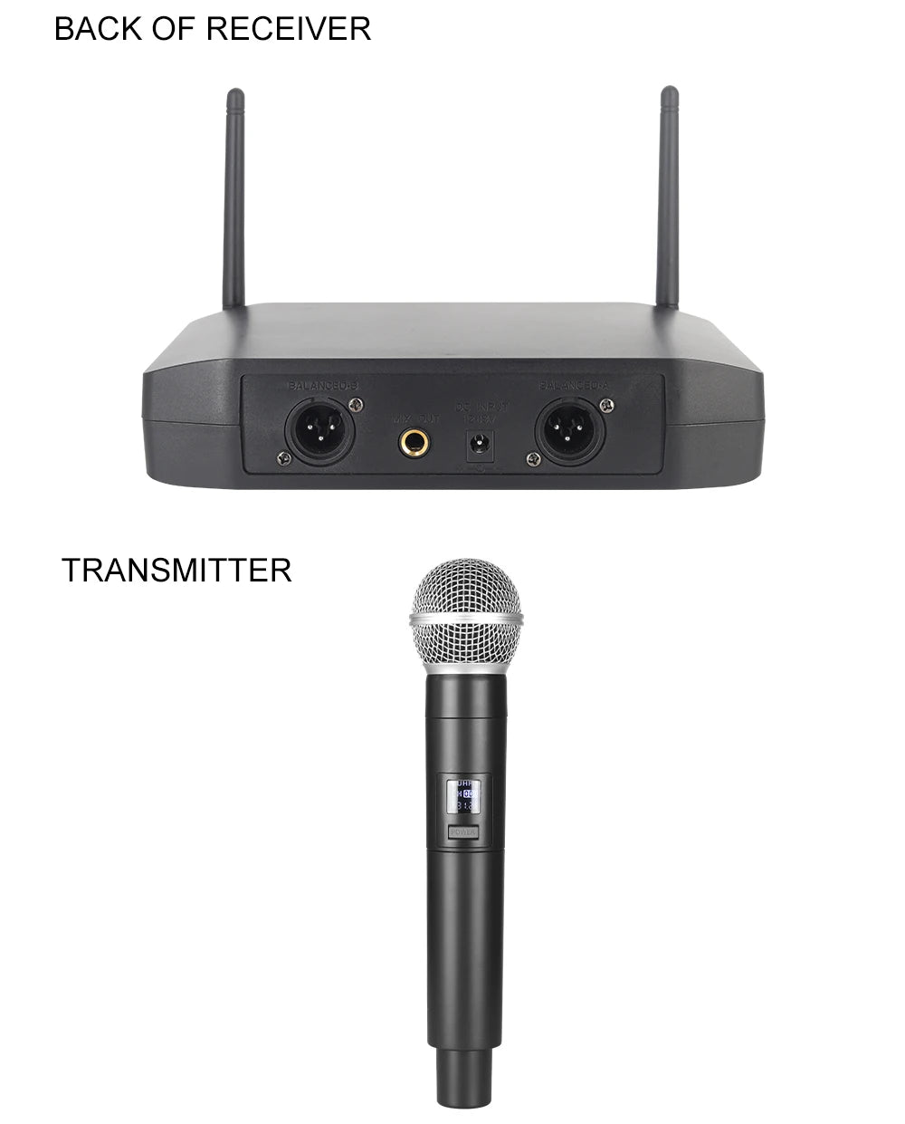 Wireless Microphone Handheld 4 Channel UHF Fixed Frequency Dynamic Microphone For Karaoke Wedding Party Band Church Performance
