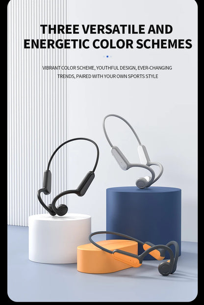 2025 True Bone Conduction Earphones Bluetooth 5.3 Sports Wireless Headphones Ear Hook Waterproof Headset for Running Driving