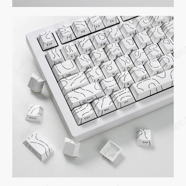 Contour 4.0 Side Engraved Keycap PBT Translucent 97/130 Key Mechanical Keyboard Key Cap White For Magnetic Switch F75 GMK87