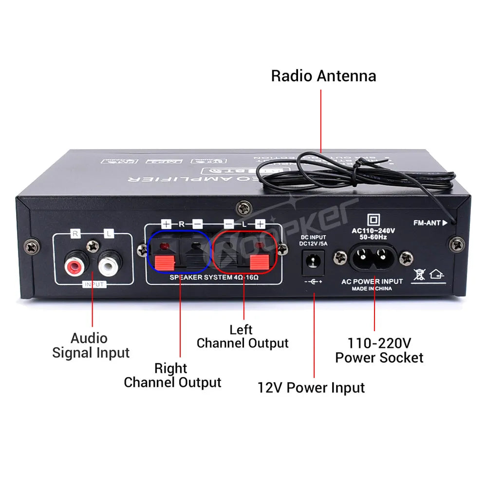 Woopker AK35/AK45/AK45 Pro/AK55 Digital Amplifier Bluetooth Sound Amplifier 2 Channel HIFi FM USB Audio Amp For Home Car Karaoke