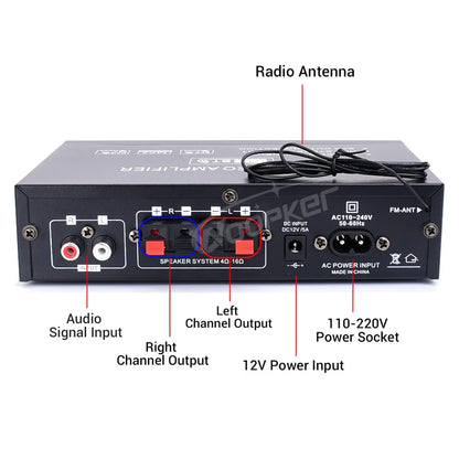 Woopker AK35/AK45/AK45 Pro/AK55 Digital Amplifier Bluetooth Sound Amplifier 2 Channel HIFi FM USB Audio Amp For Home Car Karaoke