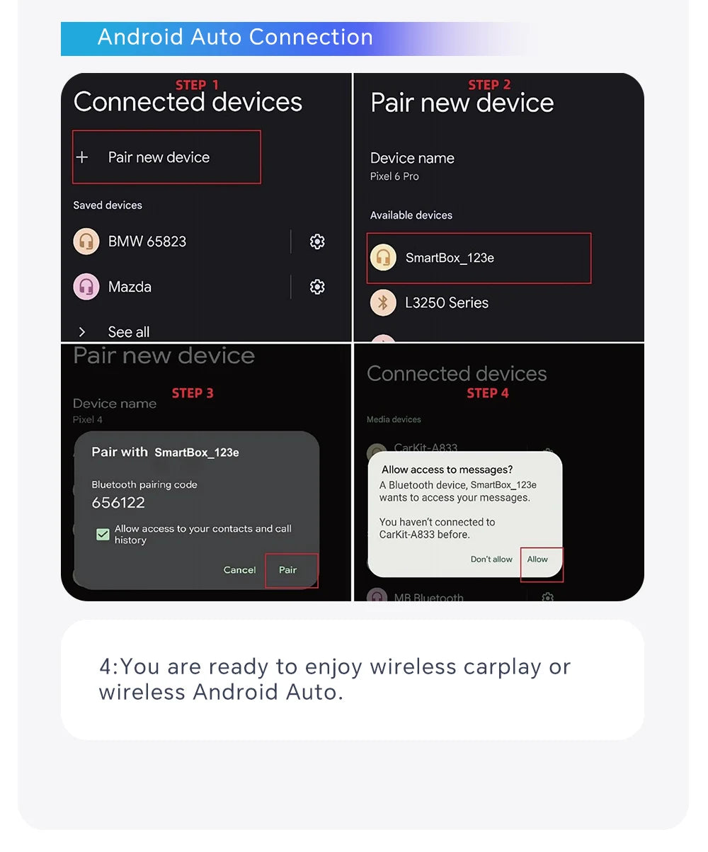 NEW Wireless Mini Box 2in1 CarPlay Android Auto Wireless Mini Box Adapter Smart Plug And Play Dongle Bluetooth WiFi Fast Connect