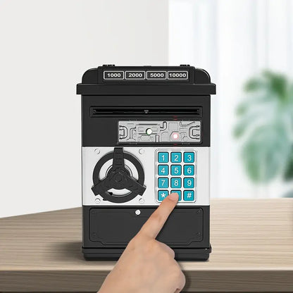 Electronic Password Piggy Bank - Fun & Secure Savings (Black)